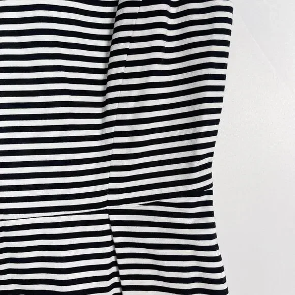 Kate Spade Saturday 00 Black White Pencil Striped Let Loose Fit and Flare Dress - Picture 6 of 13